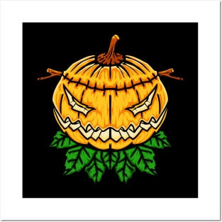 hallowen pumpkin illustration Posters and Art